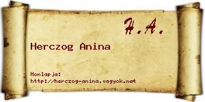 Herczog Anina névjegykártya